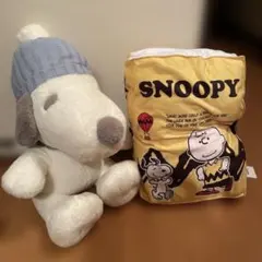 スヌーピー ぬいぐるみ と　ブック型クッション