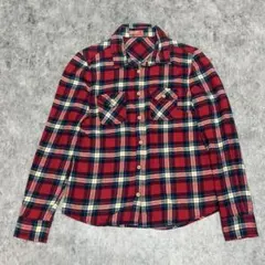 チェック柄シャツ フランネルシャツ コットン 長袖 カジュアル　レディースM