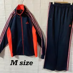 アディダス　セットアップトラックジャケット　ダークネイビー×サーモンピンク