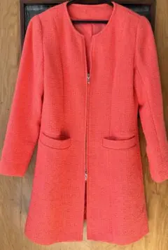 コーラルピンク ノーカラージャケット サイズ7
