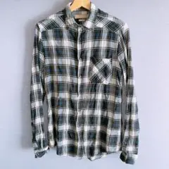 美品　ザラ　ZARA MAN チェックシャツ　ブルー系　S