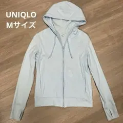 UNIQLO ライトブルー UVジップアップパーカー 指穴付きのサムネイル