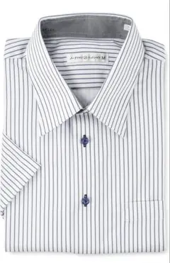 5L 大きいサイズ　ストライプ　半袖 ワイシャツ ノーアイロン ストレッチ