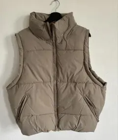 ノースリーブダウンベスト ベージュ