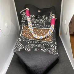 ペイズリー柄 ブラック トートバッグミニサイズ