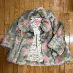 mezzo pianoコート 100cm グレー ピンク