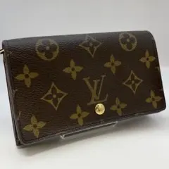 ルイヴィトン　折り財布　ブラウン　L字ファスナー　トレゾール　茶色