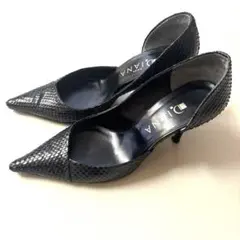美品　ダイアナ　黒 ハイヒール　DIANA パイソン　パンプス　23センチ