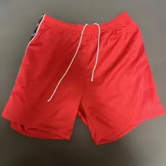 アシックスパンツ 赤 サイドロゴ