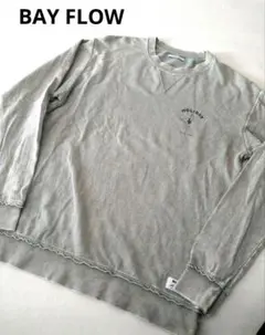 BAY FLOW　フェード加工　グレー サーフィン プリント スウェット　薄手