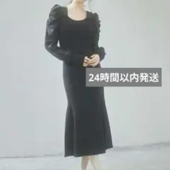 SAISON DE PAPILLON スクエアネックマーメイドニットワンピース