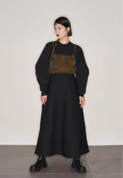 OMMO TENT LINE KNIT OP 黒