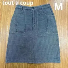 【秋冬物】レディース　M トゥーアクー　スカート　千鳥格子　グレー
