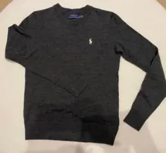 ラルフローレン ウォッシャブルメリノ ウール 薄手 ニットグレーサイズXS