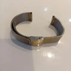 メッシュ金属ベルト シルバー ゴールド１８ミリオメガを出品します