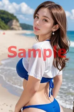 A6387 1点物　高画質AI美女グラビア　A4ポスター 清楚 イラスト