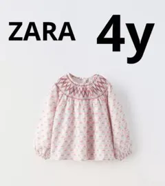 ZARAキッズ　フラワー柄　ブラウス　4y