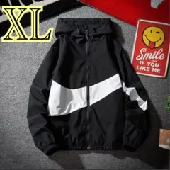 マウンテンパーカー　メンズ　XL ブラック　ナイロンパーカー　韓国