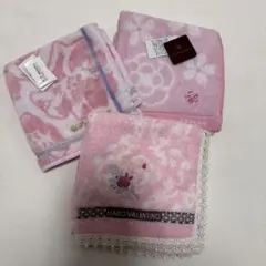 MARIO VALENTINO 他　タオルハンカチ　3枚セット　ピンク系