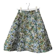 M-premier BLACK 花柄 フレアスカート Mサイズ