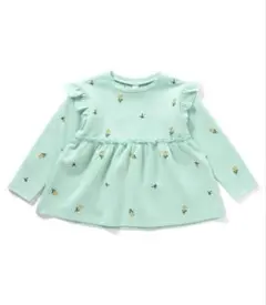 新品タグなし　アプレレクール　総柄刺繍ペプラムフリルトップス　110