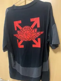 jordan OFF-WHITE バスケットボール Tシャツ 黒/赤 - メルカリ