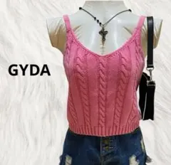 Y2K 平成ギャル　グランジ GYDA ブリーチケーブニットキャミソール　ピンクのサムネイル