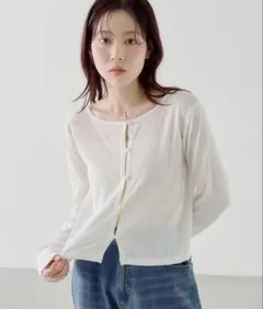【4色展開/前後2WAY】ラインストーンシアーカットソー　kastaneのサムネイル