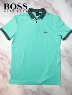 HUGO BOSS ポロシャツ メンズ L ミントグリーン × ダークグレー