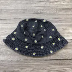 セ*し様 ★新品未使用/送料無料★ 花柄刺繍 ダークグレー バケットハット