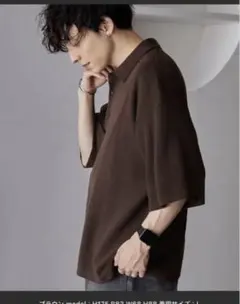 リラックスルーズベーシックミラノ編みニットポロシャツ