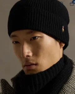 Polo Ralph Lauren 黒 ニット帽　ビニー