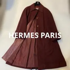 マルジェラ期】HERMES エルメス ラムレザー ステンカラーコート 赤 仏