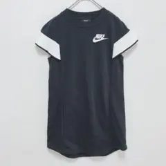 ナイキ|キッズ スウェットワンピース【M】裏起毛 クルーネック ロゴプリント 黒のサムネイル