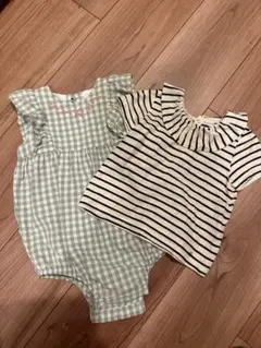プチバトー　PETITBATEAU 半袖トップス　ロンパース　12m