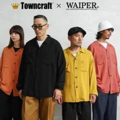 WAIPER×TOWN CRAFT レーヨンオープンカラーシャツ黒