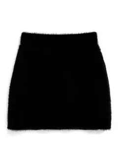 インパン裏地付きシャギーニットミニスカート
