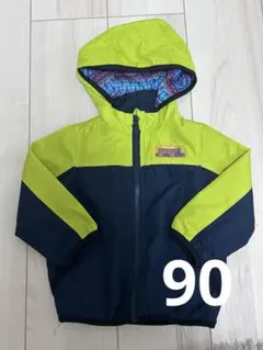 フード付きジャケット ネイビー/ライム　90サイズ