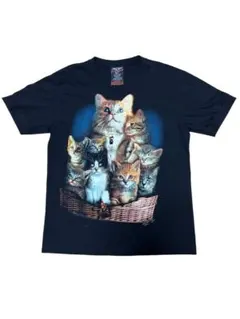 [ネコ大集合？！] アニマルプリントTシャツ