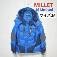 MILLET ミレー　ダウンジャケット 青/黒 フード付き　Mサイズ　ブルー