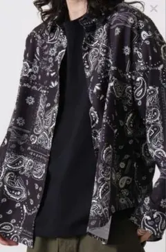 ペイズリー　バンダナ柄　シャツ