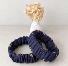 ラメリボンネイビー　アームバンド ハンドメイド