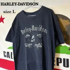 00s HARLEY-DAVIDSON Tシャツ ブラック サイズL 墨黒 古着