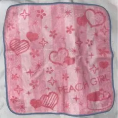 PEACH GIRL ハート柄タオルハンカチ