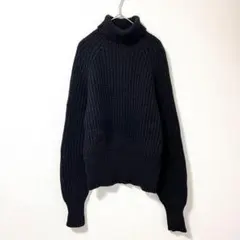 ◉UNIQLO U　ローゲージタートルネックセーター　長袖　M　黒　厚手