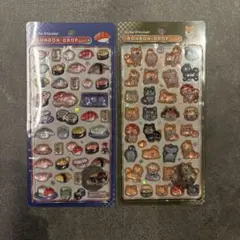 (正規品)ボンボンドロップシール和柄　お寿司、柴犬セット