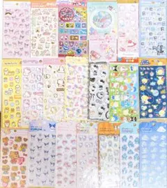 サンリオキャラクター　ボンボンドロップシール　デニムステッカー　ぷくぷくシール
