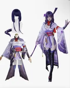コスプレ衣装 雷電将軍 Lサイズ ウィッグ、靴 フルセット