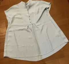 GU バンドカラーギャザーチュニックブラウス