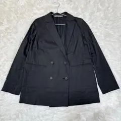 Theory luxe リネン テーラードジャケット ダブル 黒 38